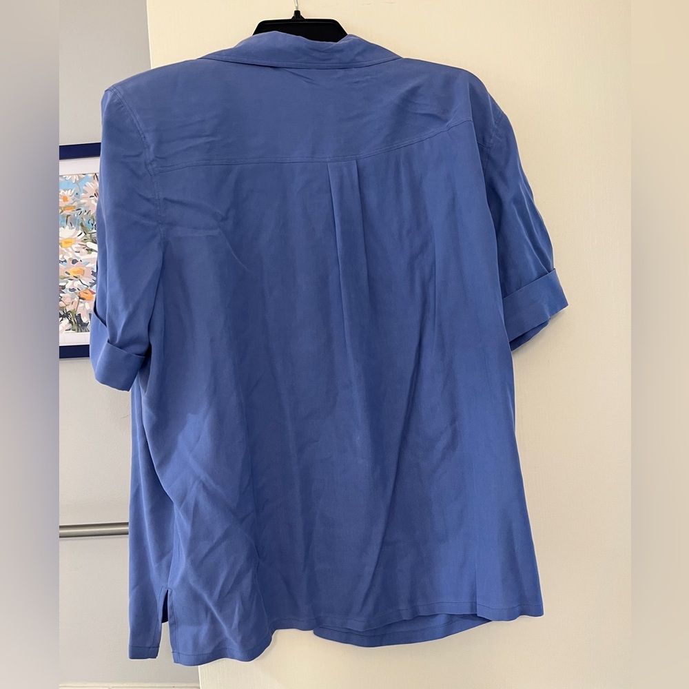 Anna & Frank 100% Blue Silk Button Down Blouse Sz XL NWT! - Picture 2 of 6